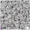 BeadTin White Opaque 6mm Cube Plastic Alpha Beads - Black Letter Q (80pcs)